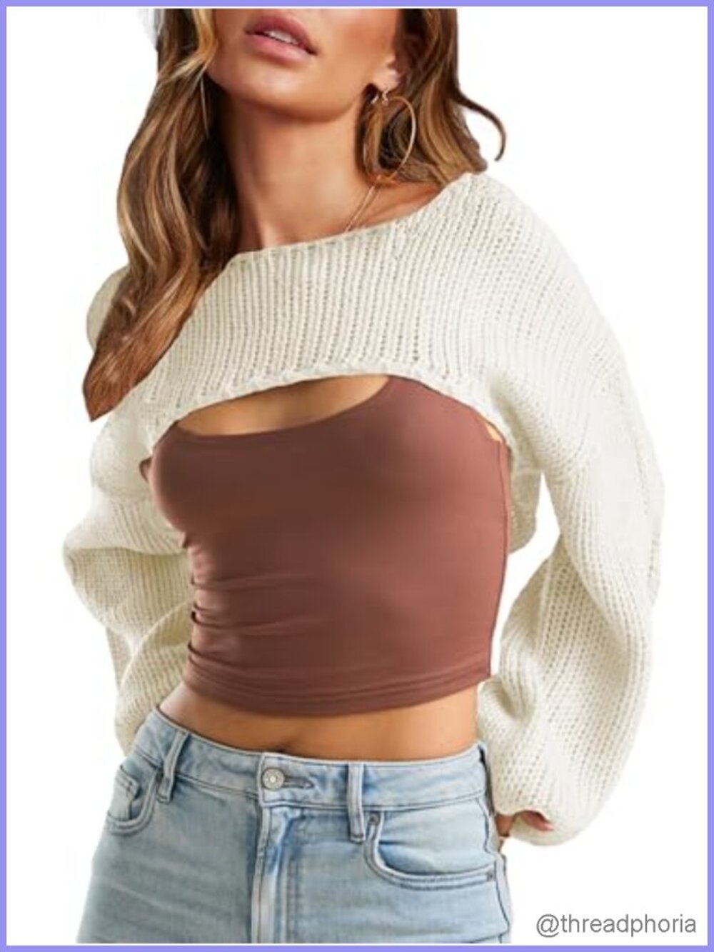 Crochet Shrug Knit Bolero Crop Sweater Long Sleeve